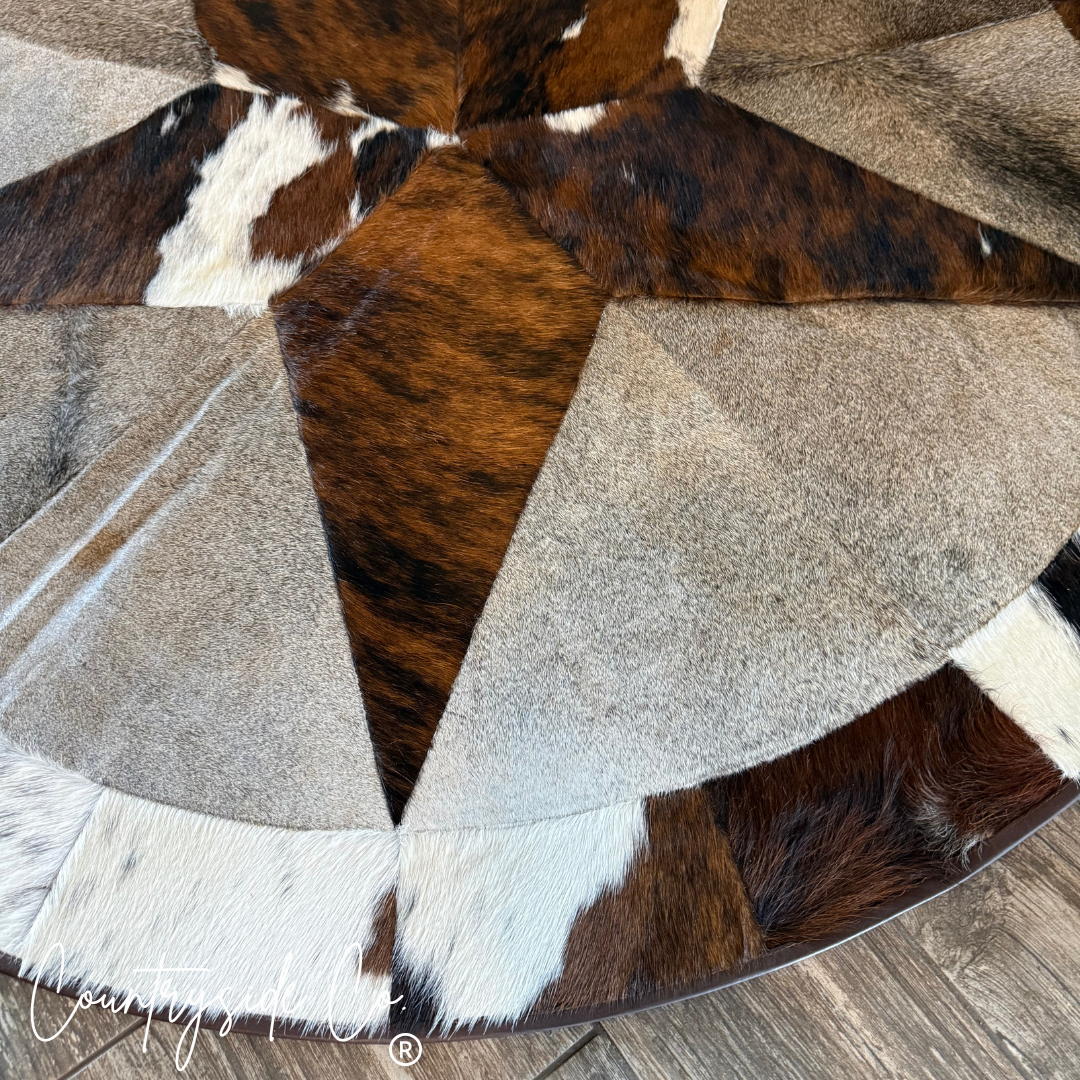 Star Cowhide Rug 40 inch Round