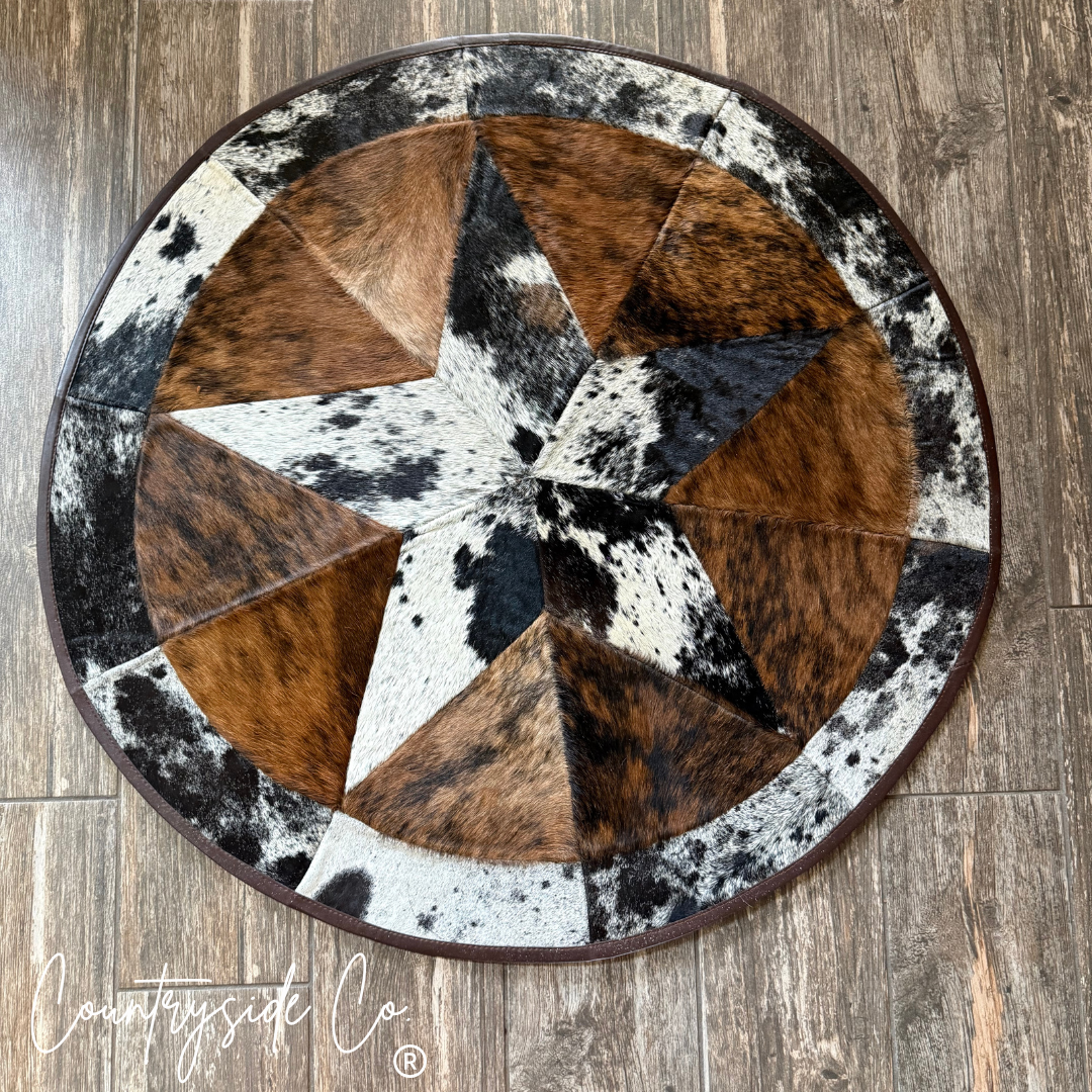 Star Cowhide Large Rug 60 inch Round