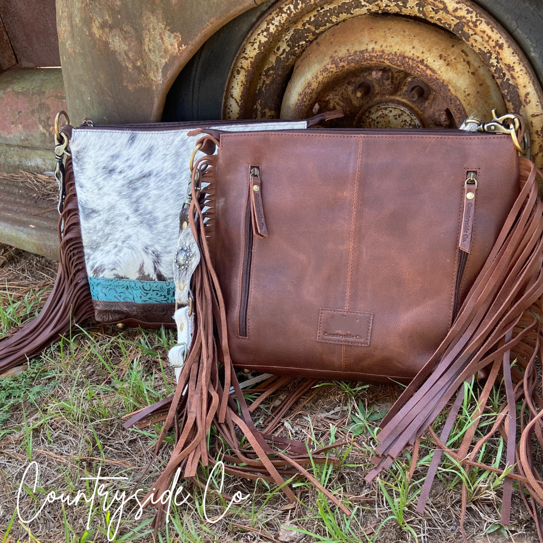 Neon Moon Cowhide Fringe Concealed Carry Crossbody Purse