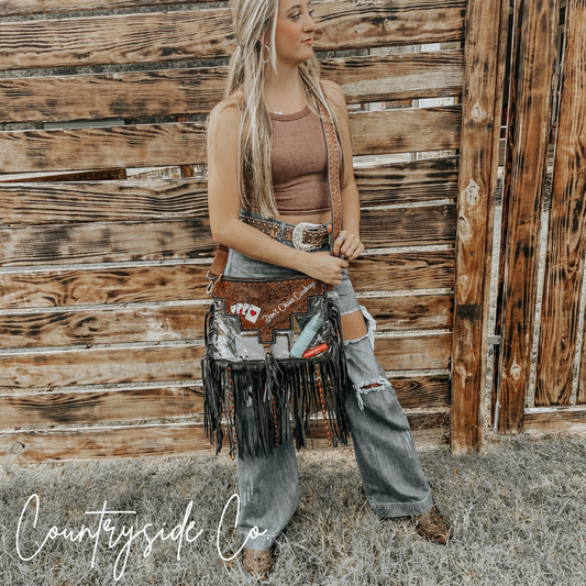 Austin Cowhide Sling Fesitval Bag Fanny Pack by Countryside Co.