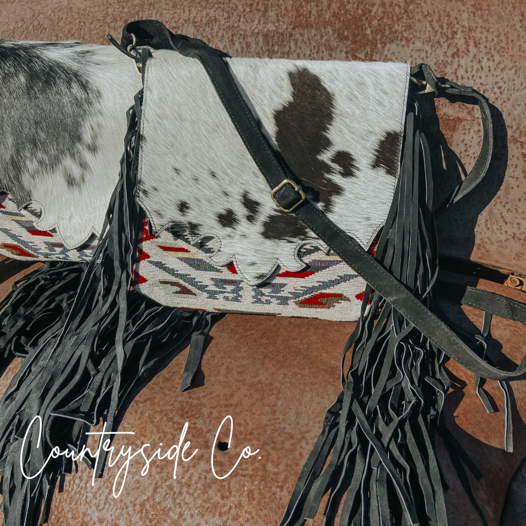 Rodeo Rebel Cowhide Fringe Conceal Carry Purse
