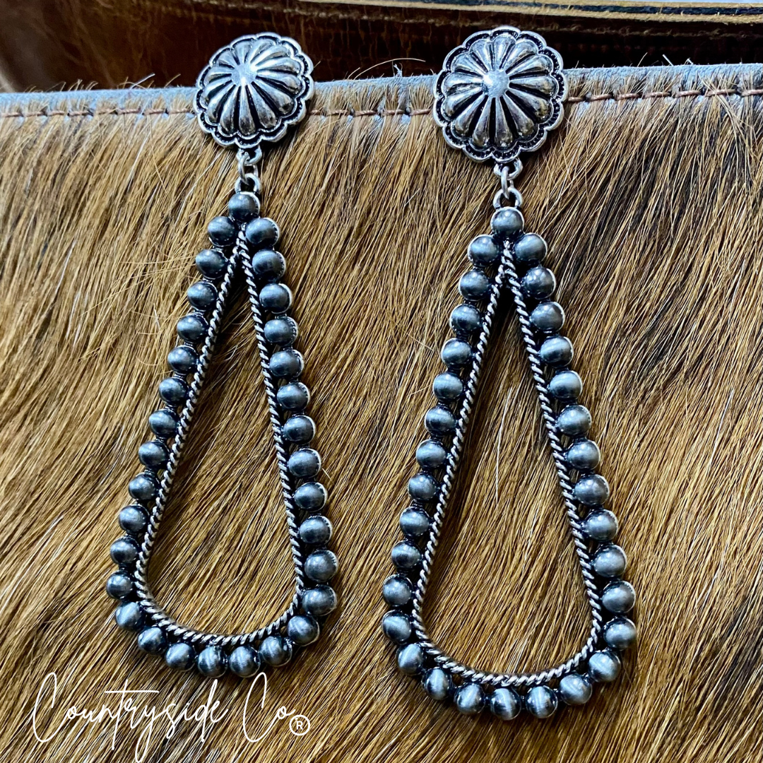 Concho Navajo Dangle Statement Earrings