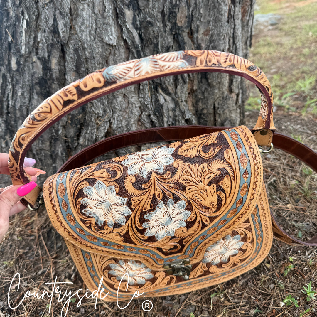 Stella Tooled Leather Concealed Carry Handbag by Countryside Co.