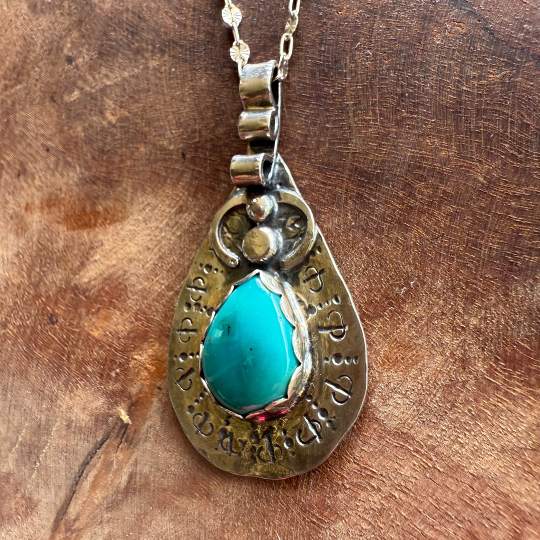 Cloud Chaser Genuine Turquoise Silver Necklace
