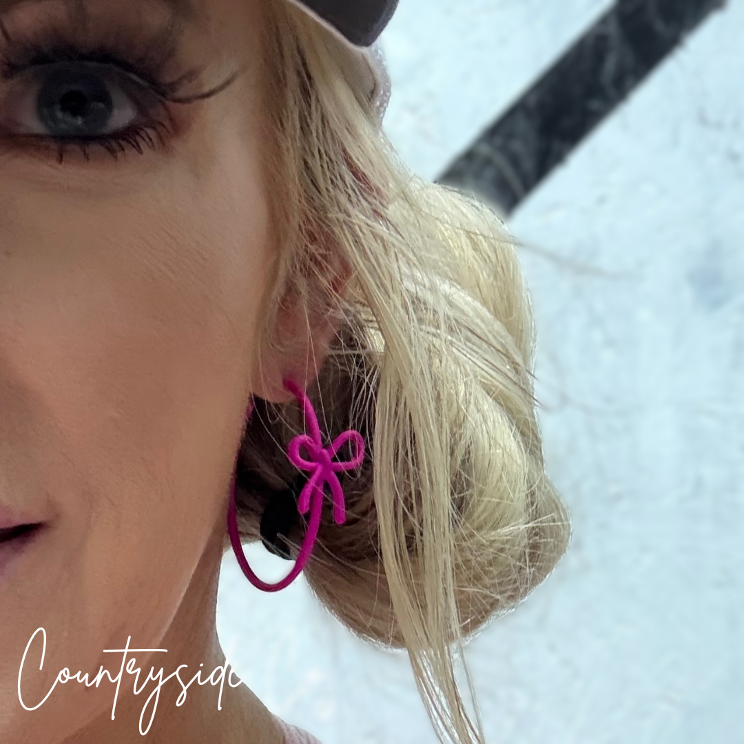 Bow Hoop Earrings