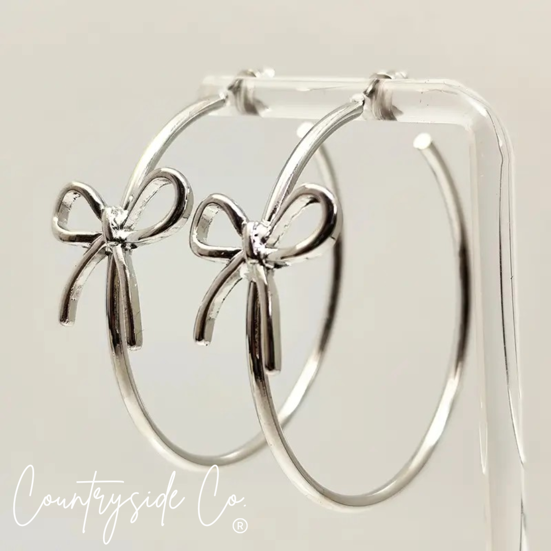 Bow Hoop Earrings