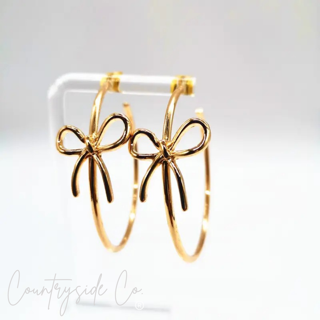 Bow Hoop Earrings