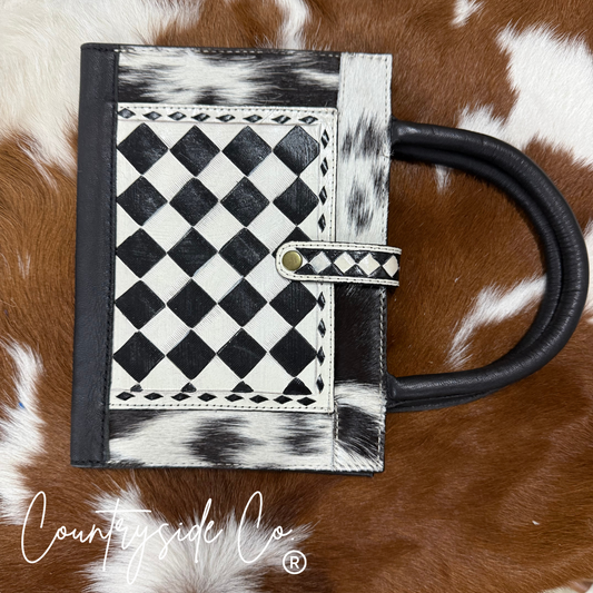 Checkered Leather Book Cover