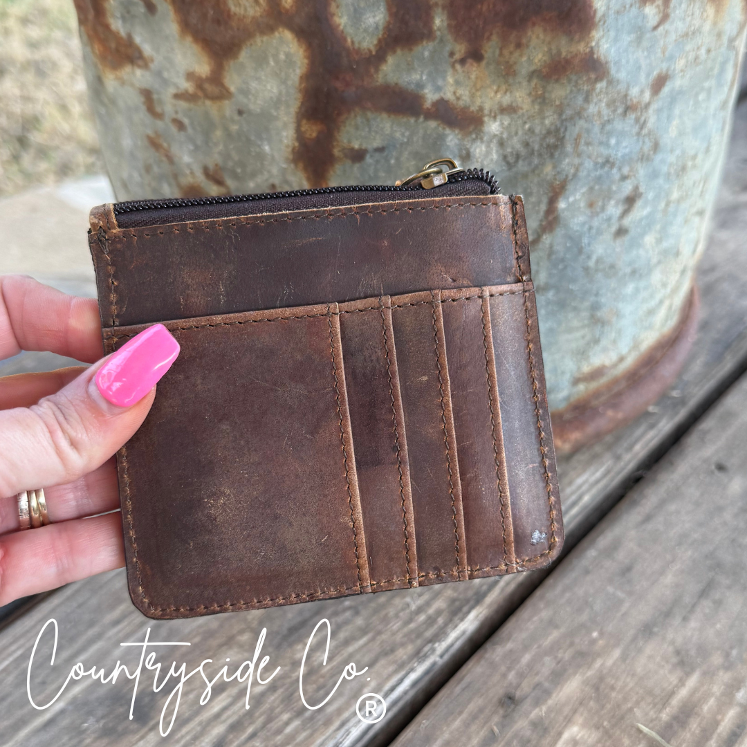 Concho Tooled Leather Small Wallet