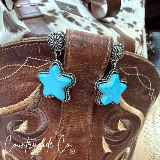 Turquoise Star Dangle Earring
