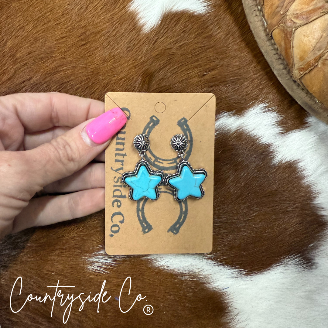 Turquoise Star Dangle Earring