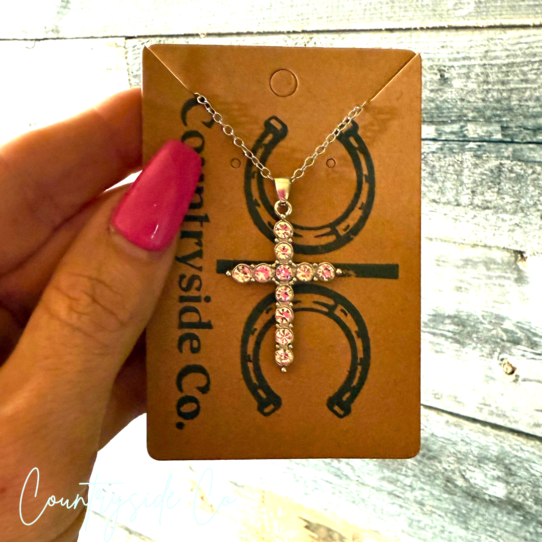 Rhinestone Cross Necklace