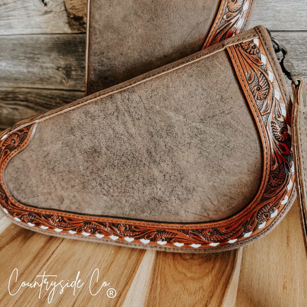 Hickory Tooled Leather 13" Carry Case