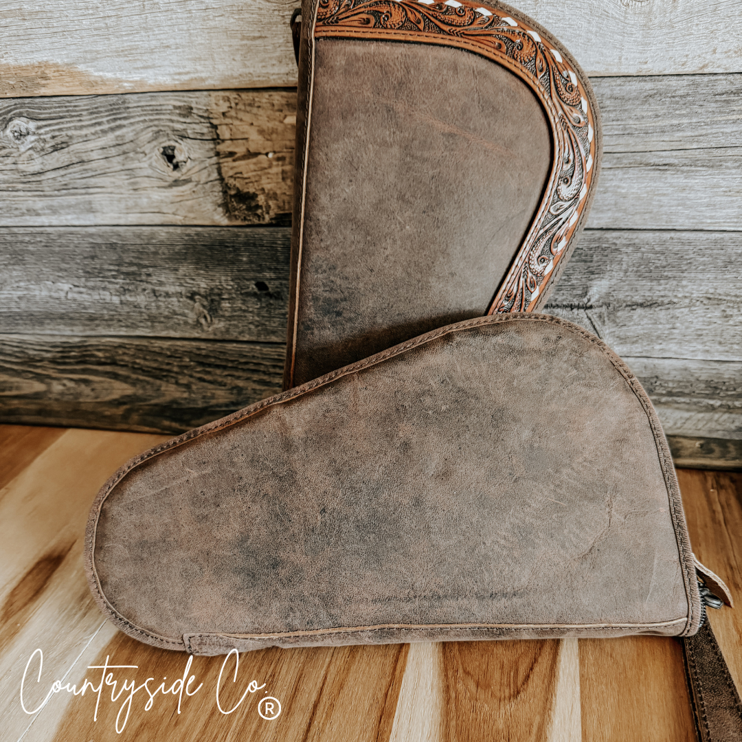 Hickory Tooled Leather 13" Carry Case