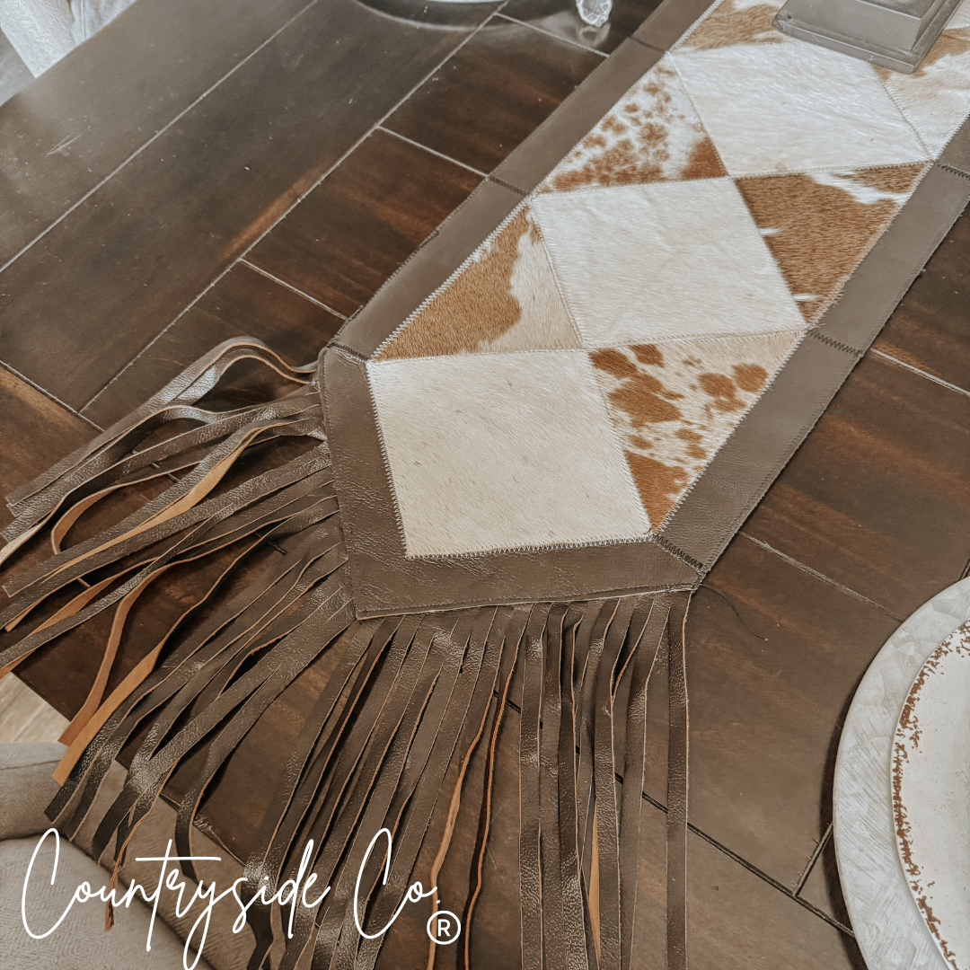 Silverado Cowhide Table Runner