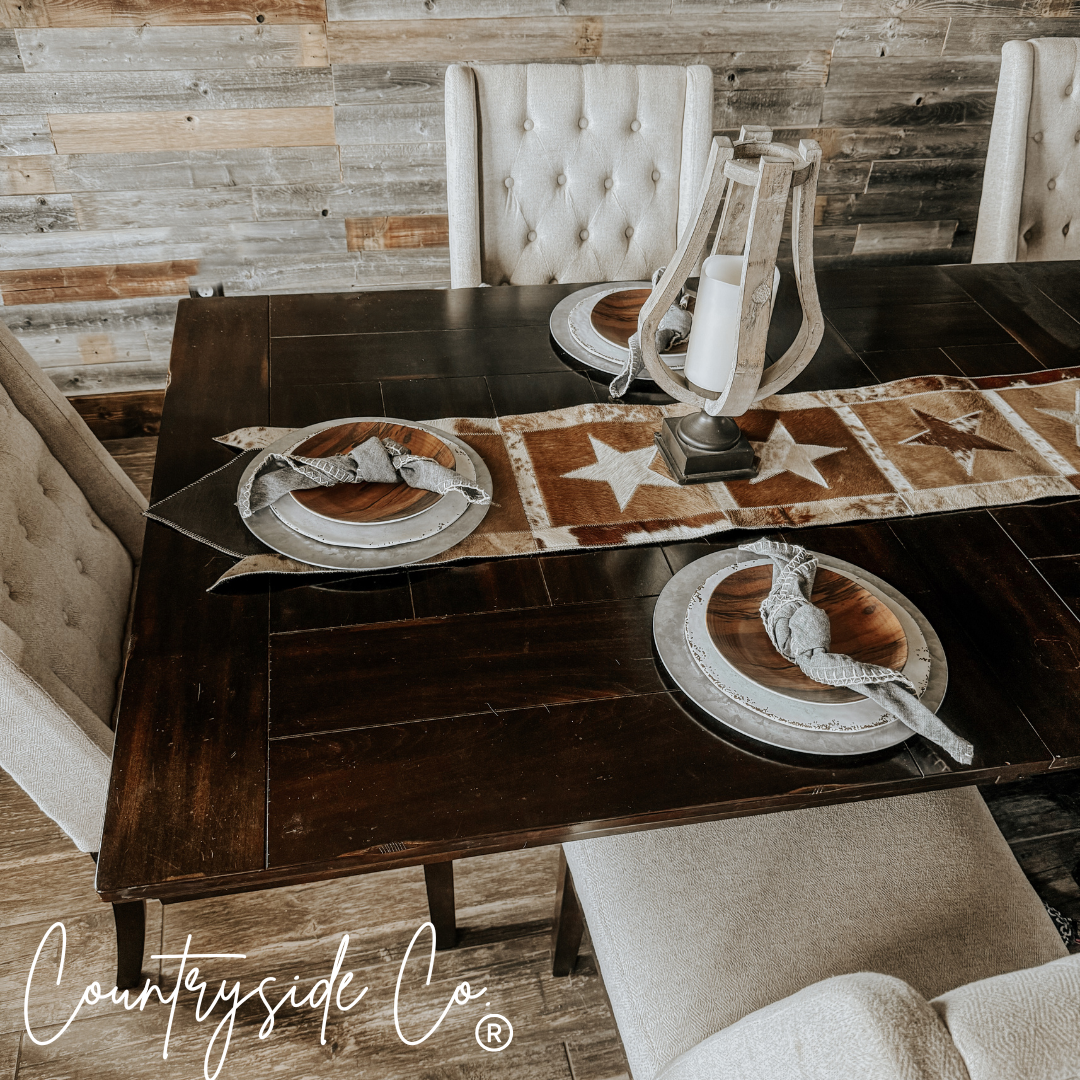 Cattleman Star Cowhide Table Runner