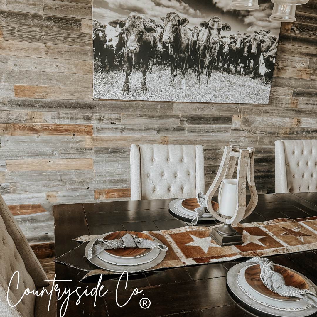 Cattleman Star Cowhide Table Runner