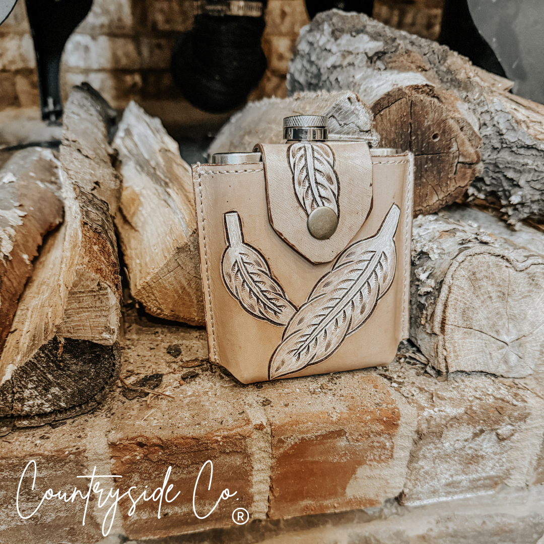 Desperado Tooled  Leather Flask