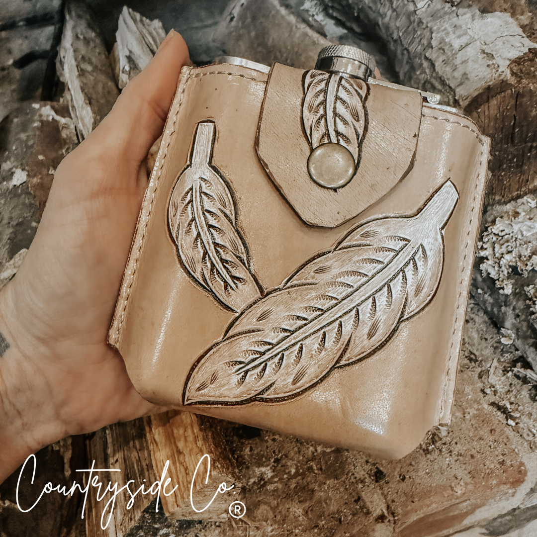 Desperado Tooled  Leather Flask