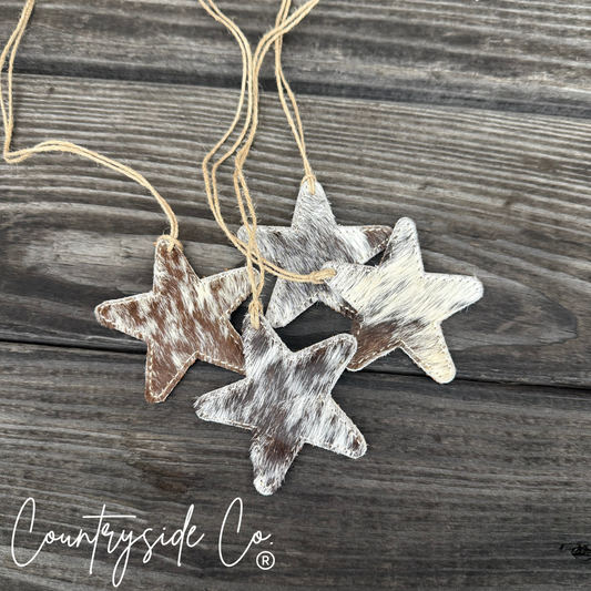 Cowhide Star Bag Charm, Ornament