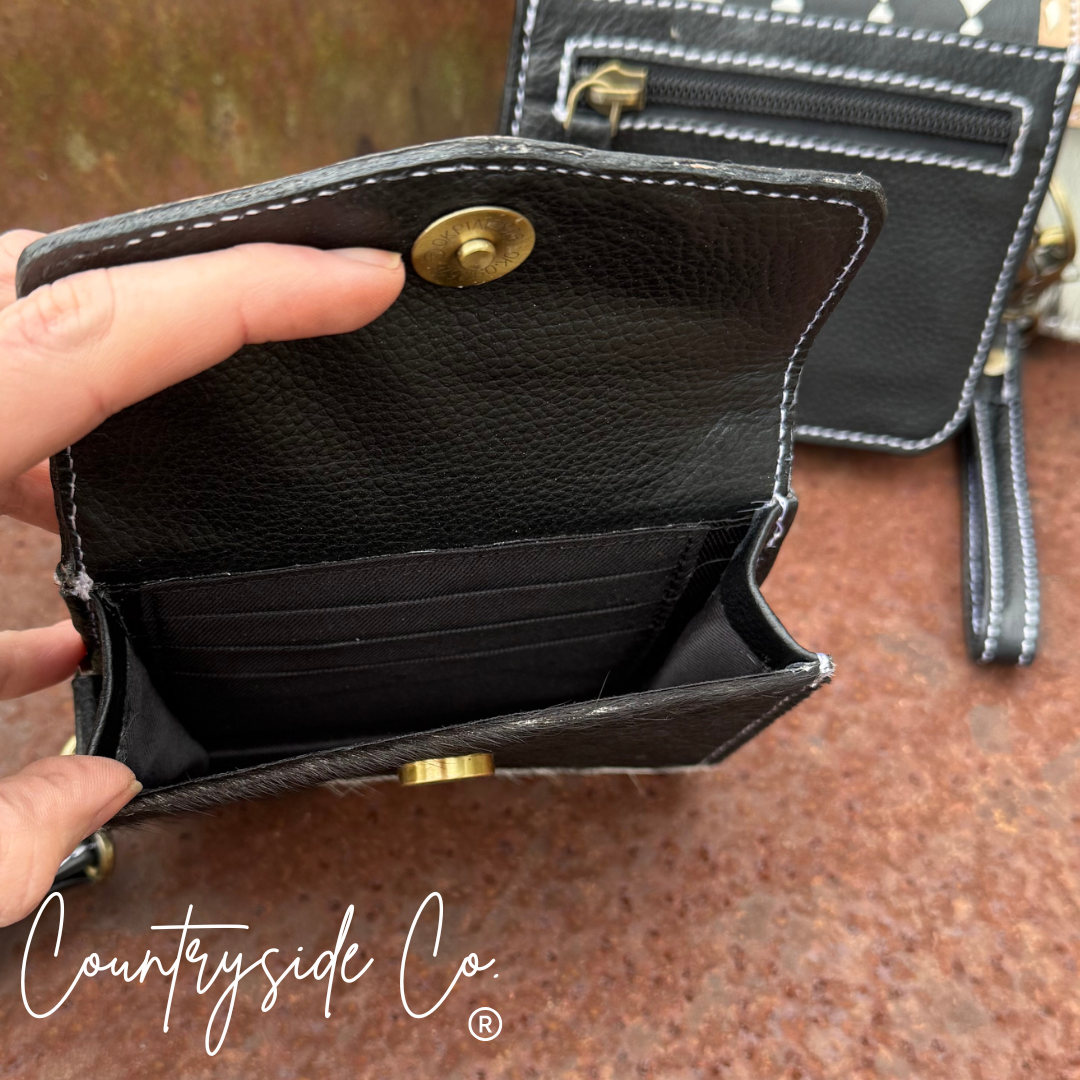 Cassy Checkered Wallet Wristlet