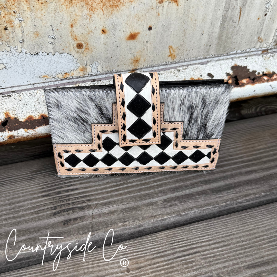 Miranda Checkered Cowhide Wallet