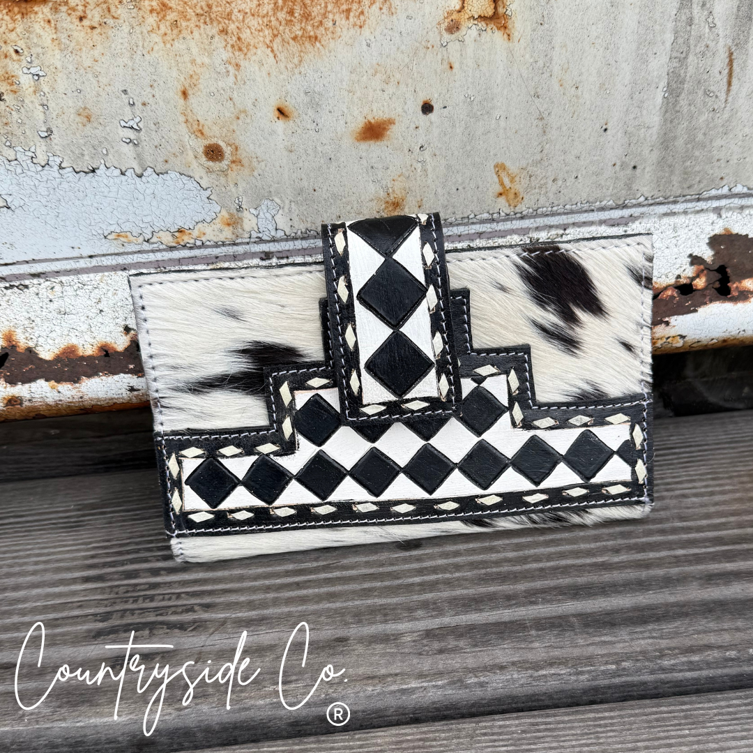 Miranda Checkered Cowhide Wallet