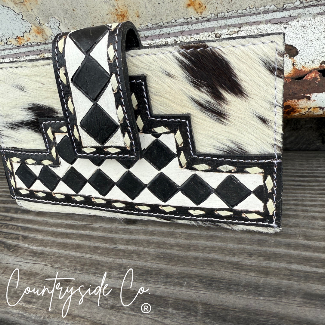 Miranda Checkered Cowhide Wallet