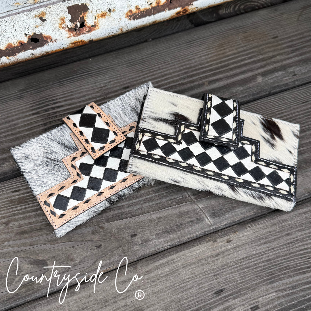 Miranda Checkered Cowhide Wallet