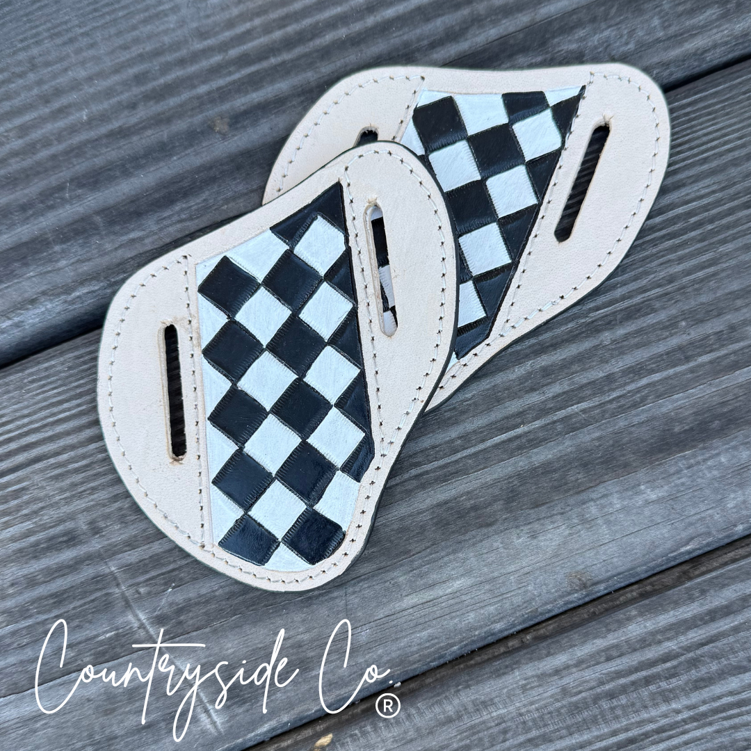 Checkered Leather Knife Sheath