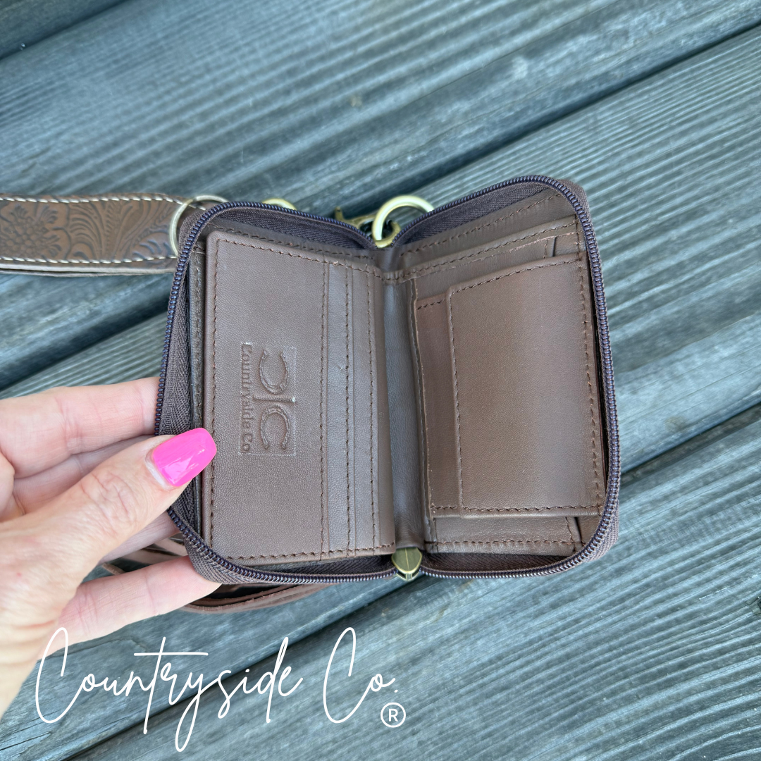 The Saddle Bum Checkered Mini Wallet Keychain