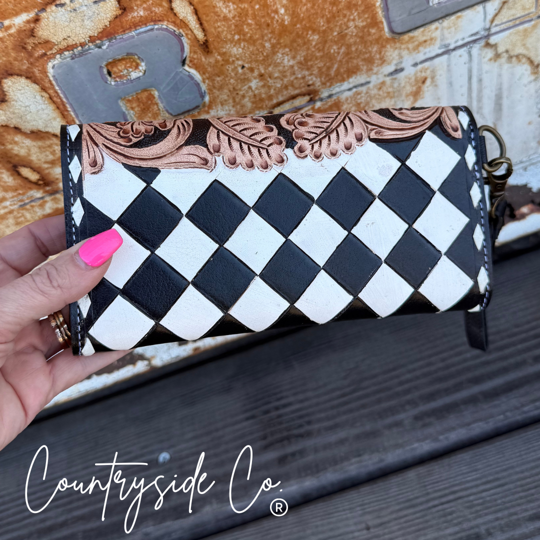 Dalton Checkered Wallet Wristlet