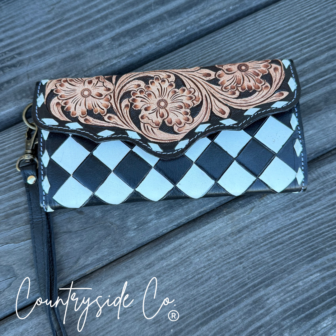 Dalton Checkered Wallet Wristlet