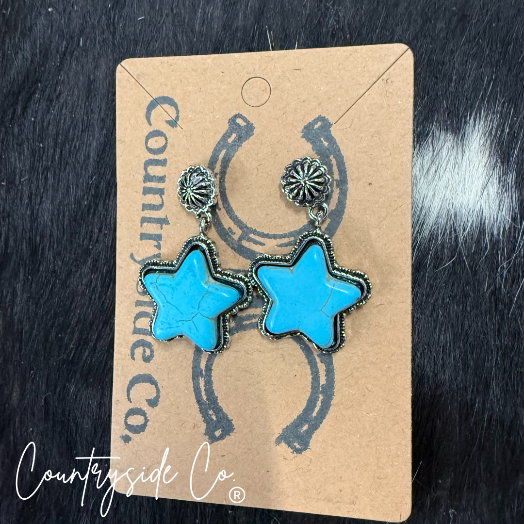 Turquoise Star Dangle Earring