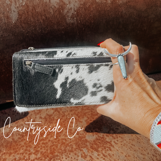 Western cowhide leather wallet