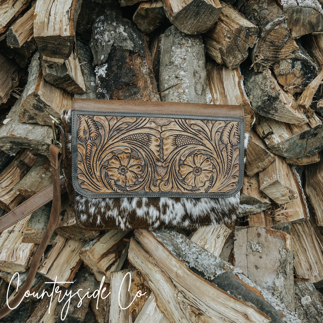Del Rio Cowhide Tooled Leather Purse by Countryside Co.