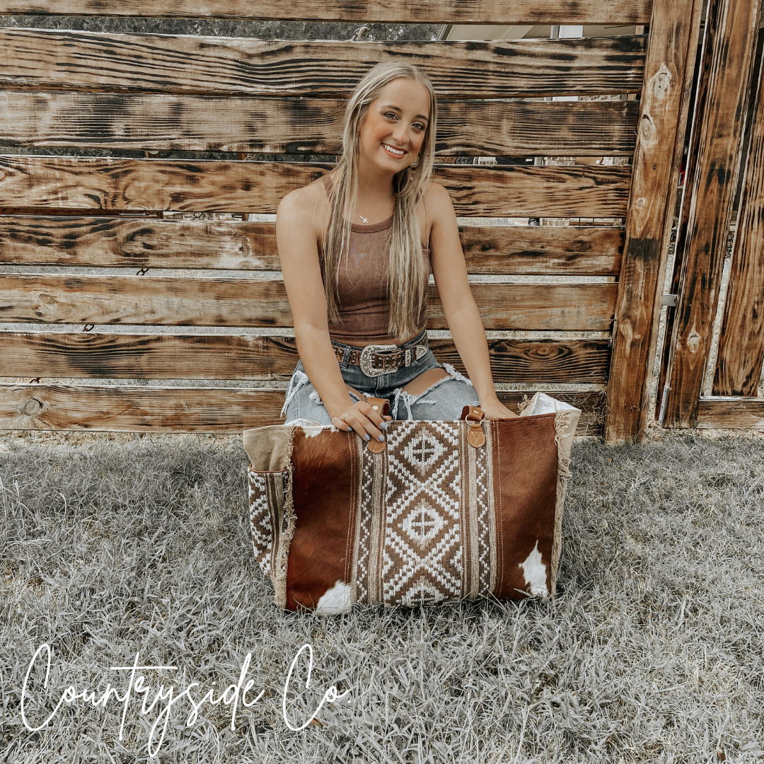 Elisa Cowhide Weekender Bag