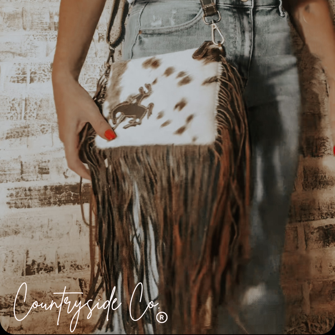 Cowboy Fringe Cowhide Handbag