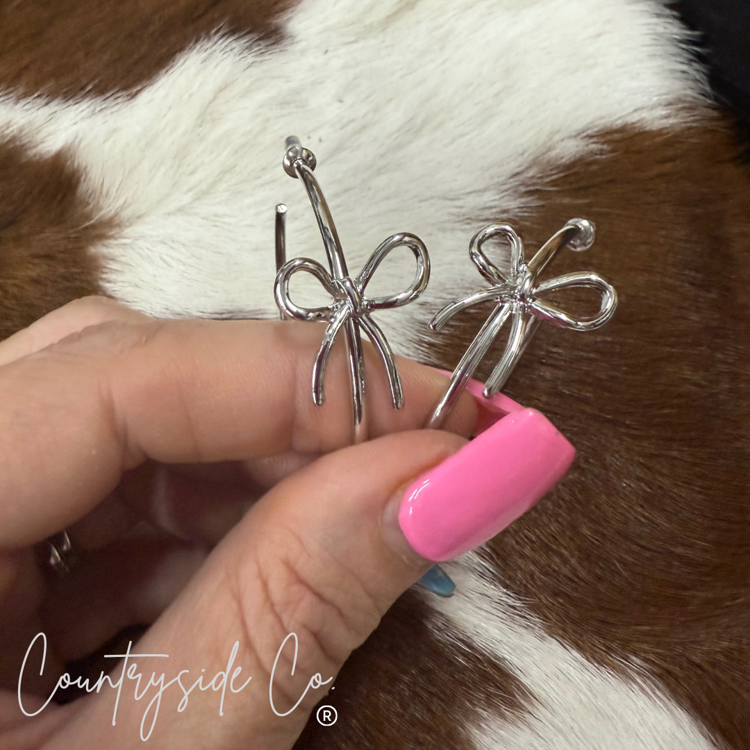 Bow Hoop Earrings