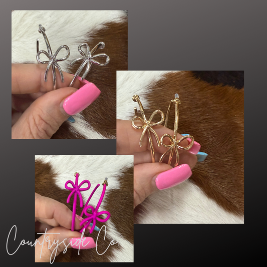 Bow Hoop Earrings