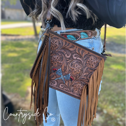 The Showdown Tooled Leather Purse