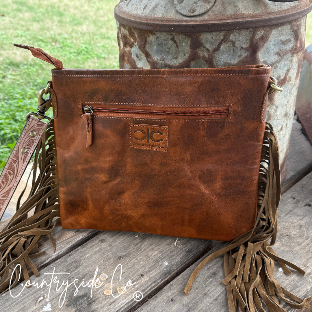 Longhorn Trail Cowhide Checkered Purse