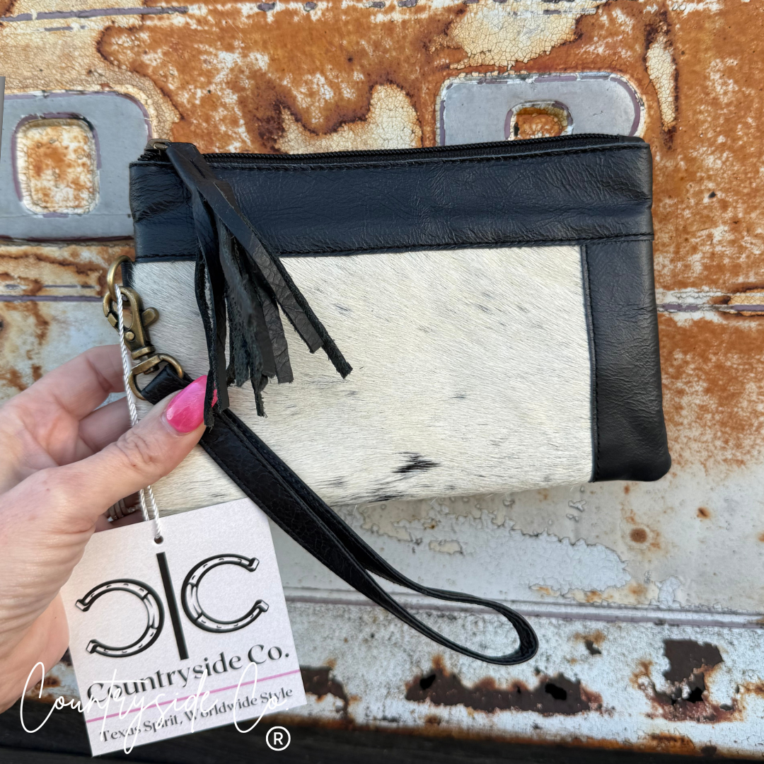 Midnight Range Cowhide Leather Wristlet