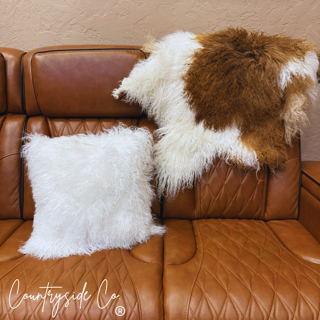 Mongolian Sheep Throw Pillow Cover