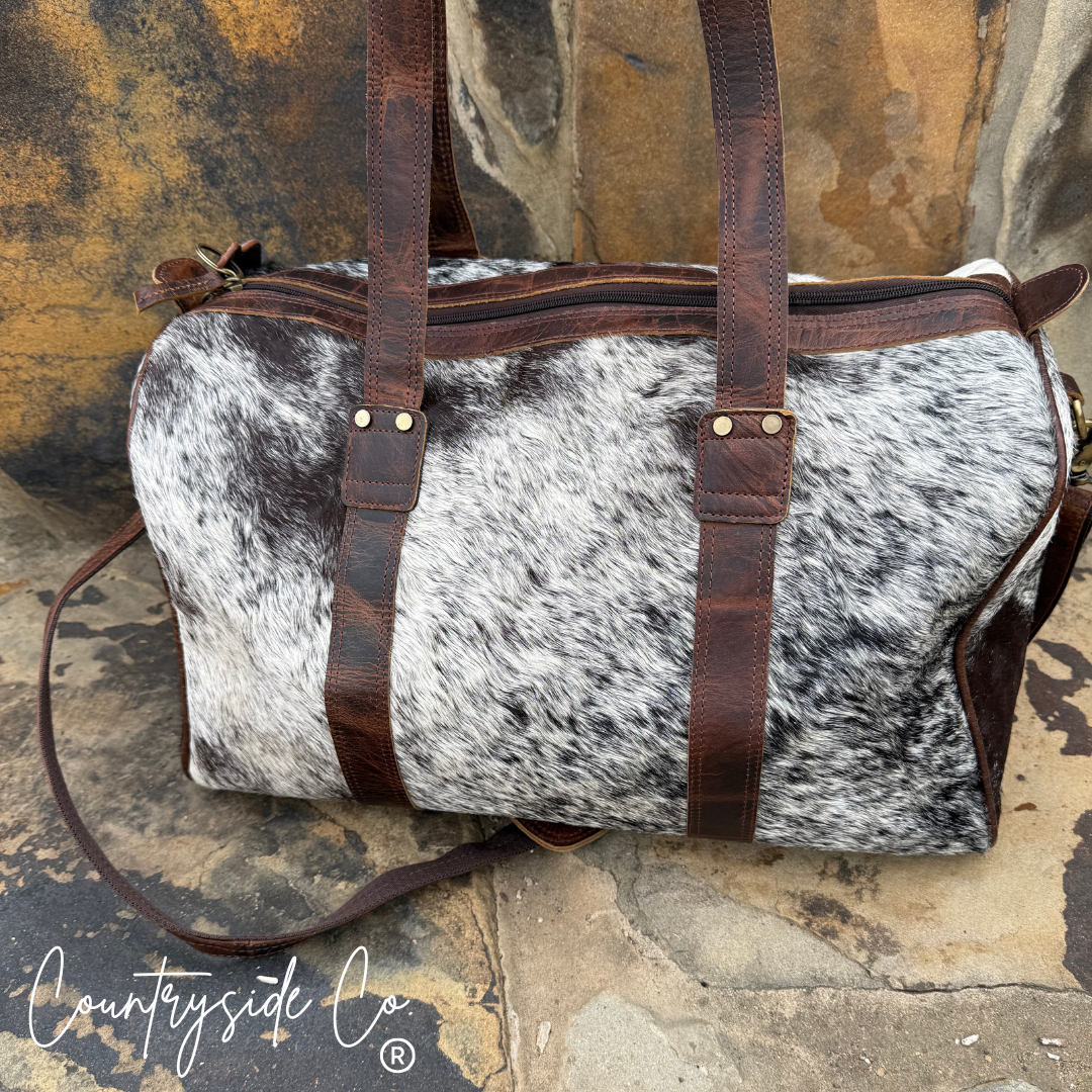 Vintage NFR Buckle Cowhide Duffle Bag