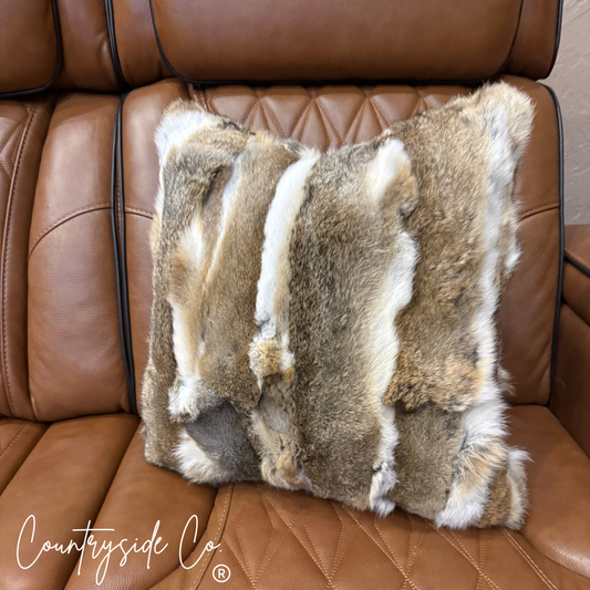 Rabbit Fur Throw Pillow Cover