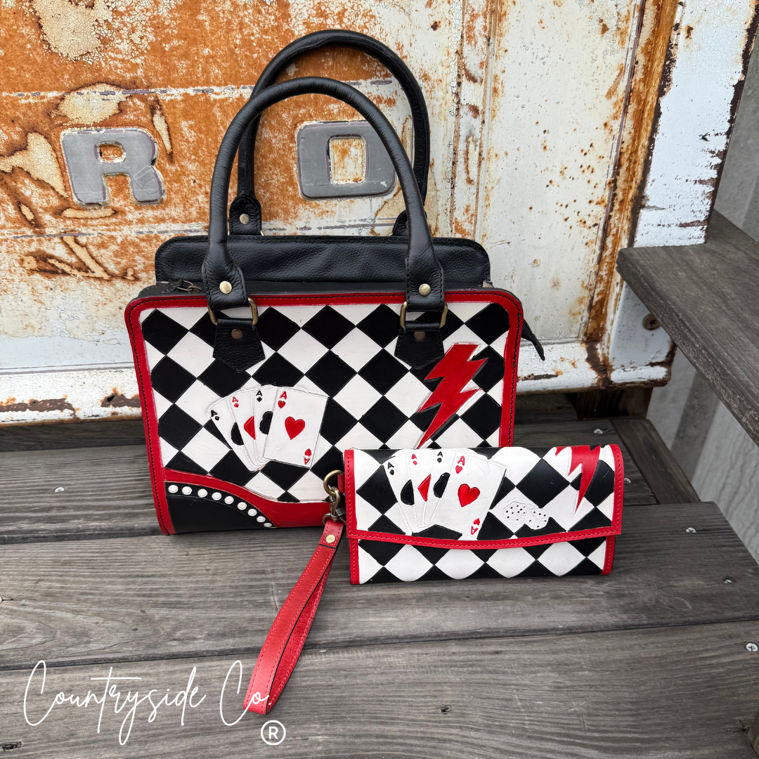 Rebel Royal Tooled Leather Checkered Wallet