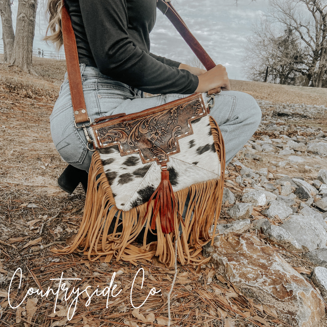 cowhide crossbody