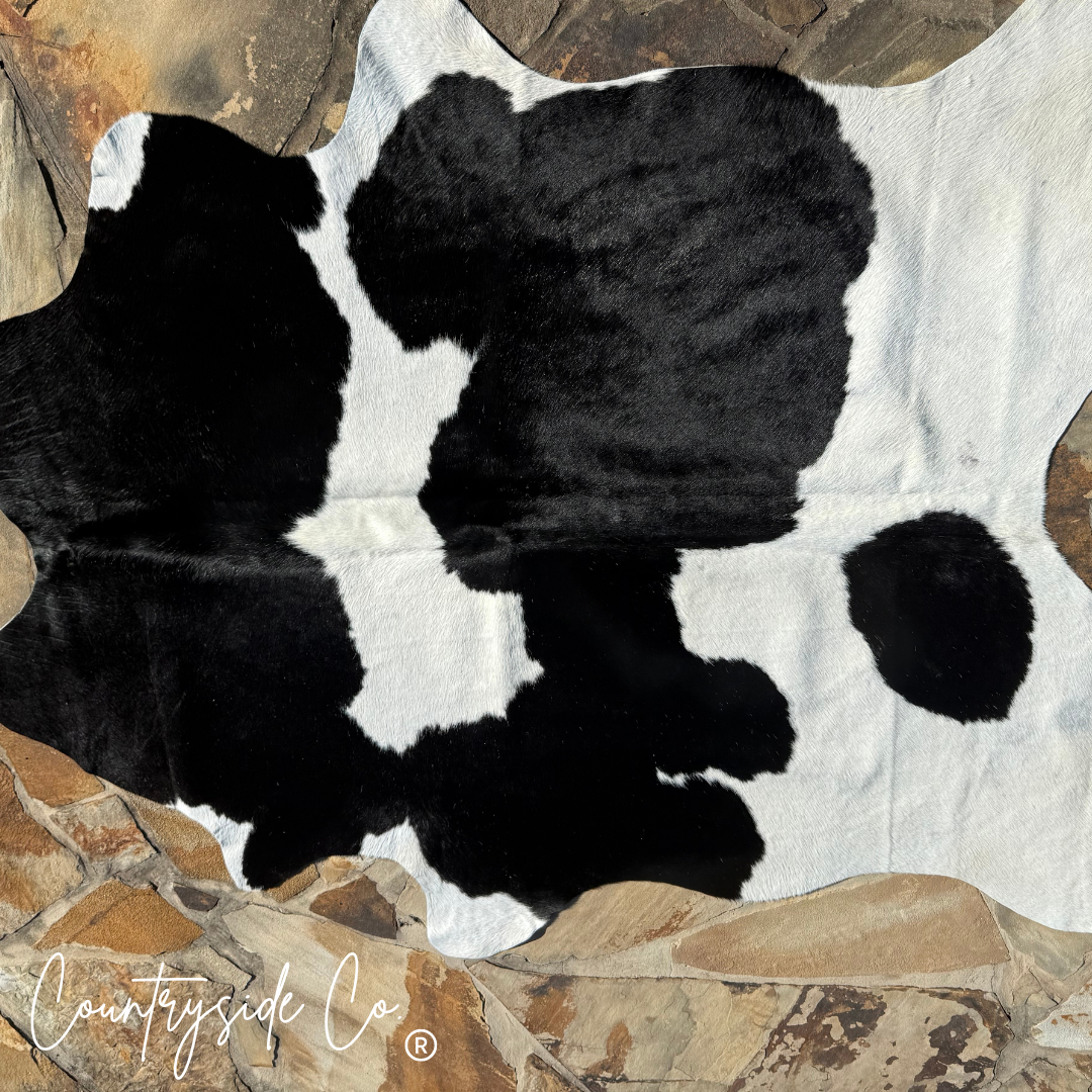 Black and White Hair On Cowhide Rug