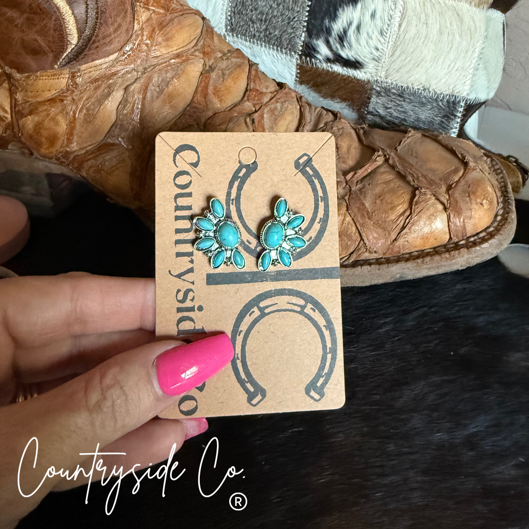 Flower Burst Turquoise Earring